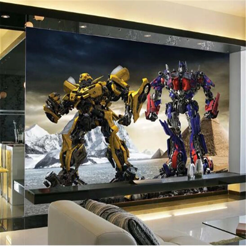 

beibehang wallpaper Modern Transformers visual perspective modern super large mural cartoon theme restaurant wall mural paper