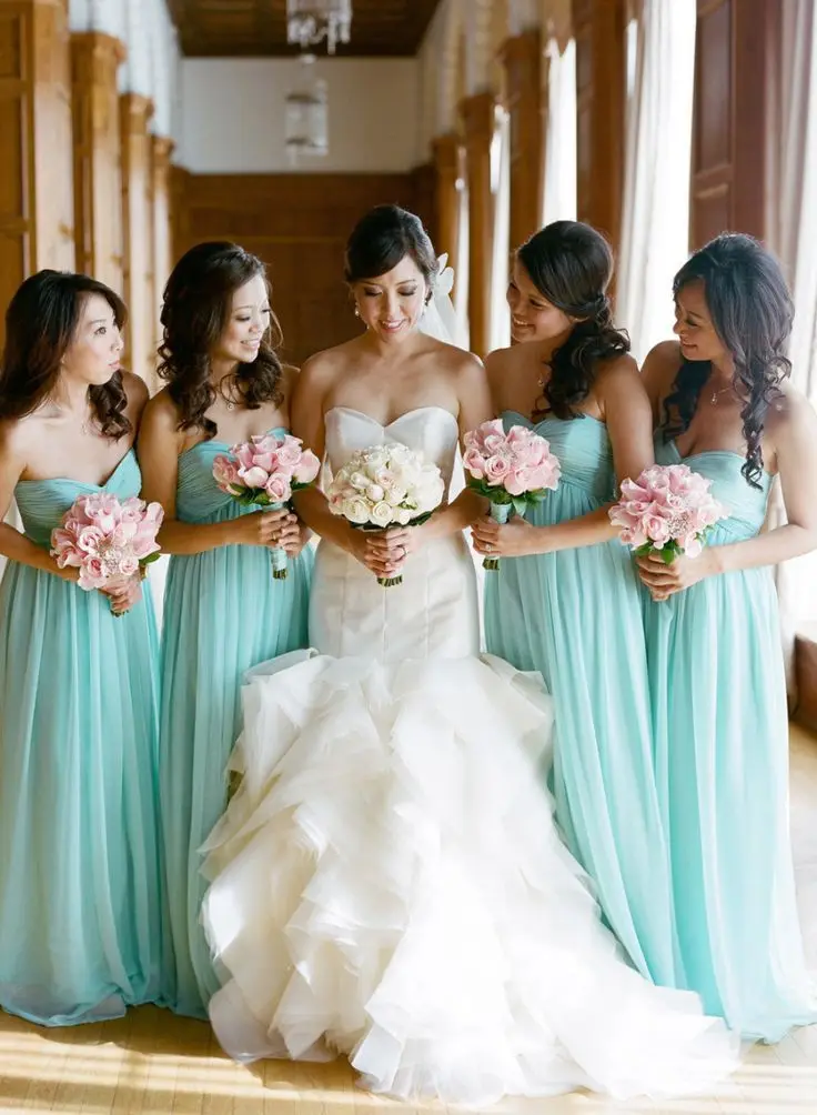 New Fashion Pool Chiffon Pleat Dress For Bridesmaid Of New Fashion Pool Chiffon Pleat Dress For Bridesmaid Of Wedding Long Floor Length Dresses Bmd59 In From Weddings