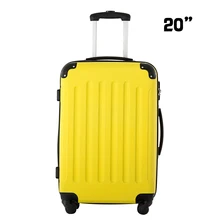 Hardside Carry-on Travel Rolling Luggage Suitcase ABS 20 Inches Yellow Color Universal Spinner 4 Wheels 1 Piece Fochier XQ008
