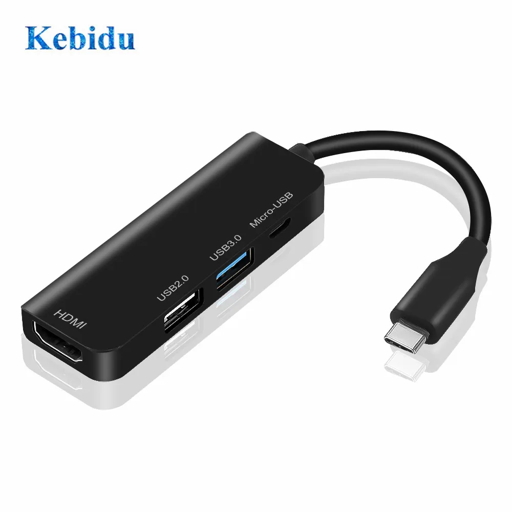 Разветвитель KEBIDU с 4 портами usb 3 0 2 type c для клавиатуры принтера телефона жесткого