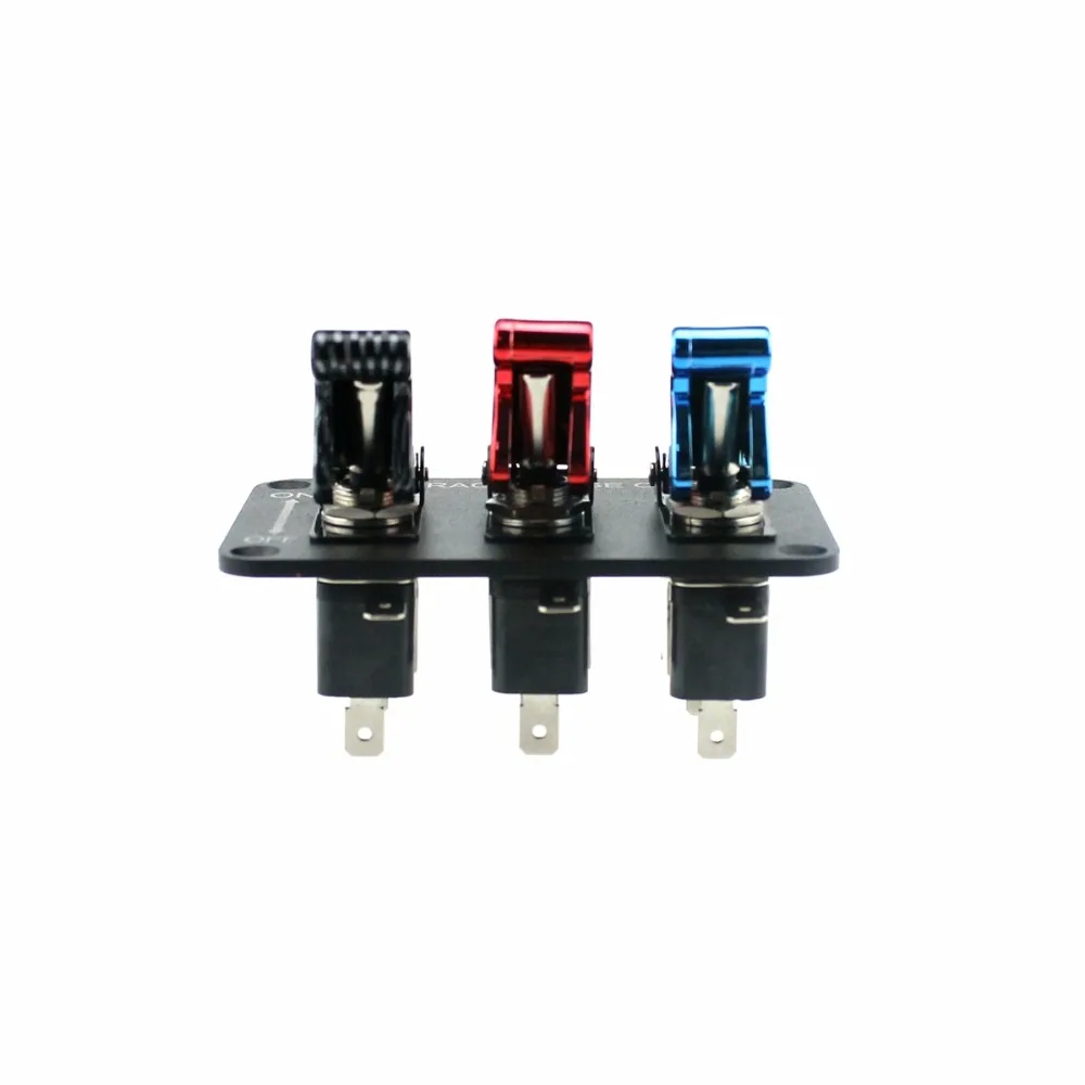 DC12V 20A Toggle Switch Panel Carbon Fiber& Red& Blue Racing Car Switch Panel for Racing Car with cable