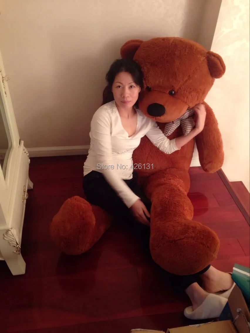 Wholesale bear enclosure Teddy Bear Fur shell plush toy 160cm birthday Valentine's Day gift white yellow brown free shipping teddy bear c h3 r yellow