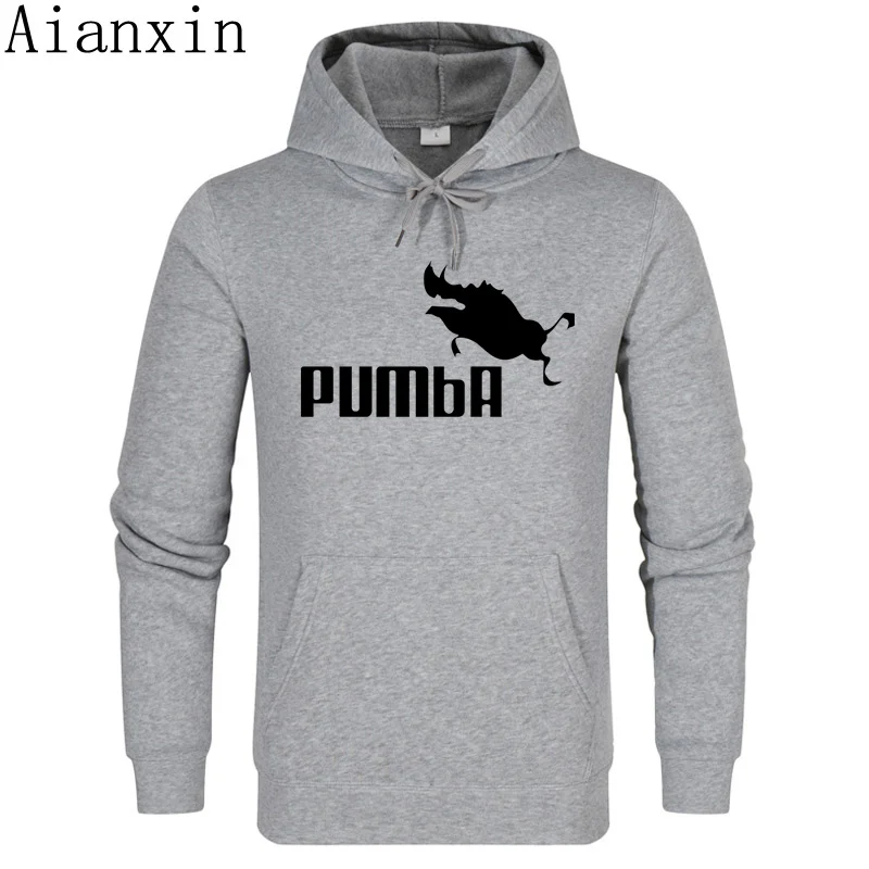 AIANXIN Spring Autumn Pumba Casual  Black Hooded Sweatshirt with Hoodies Men Brand in Mens Hoodies and Sweatshirts hoody