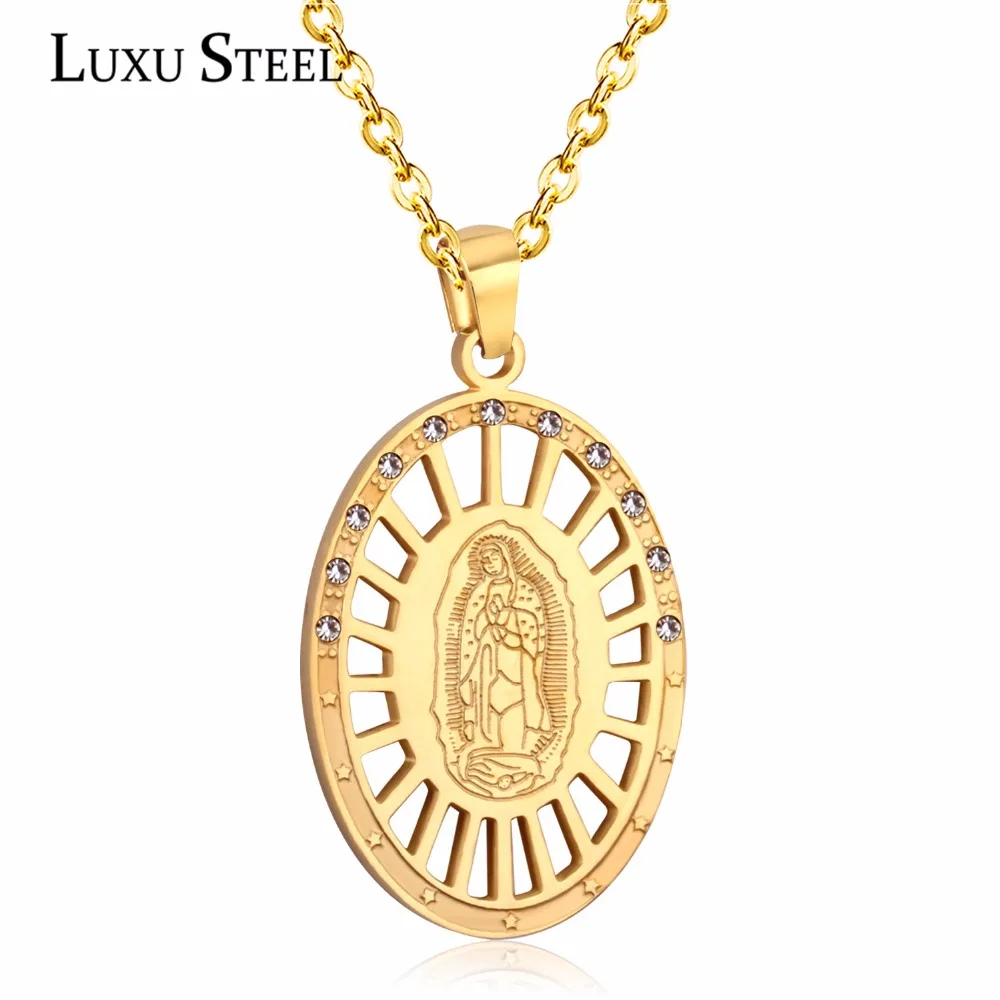 Женское колье-чокер LUXUSTEEL религиозное ювелирное изделие из нержавеющей стали