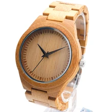 BOBO BIRD D19 Haute Qualité Hommes Montre Japon 2035 Mouvement Quartz Montre Tous Bambou Montre en Boîte-Cadeau