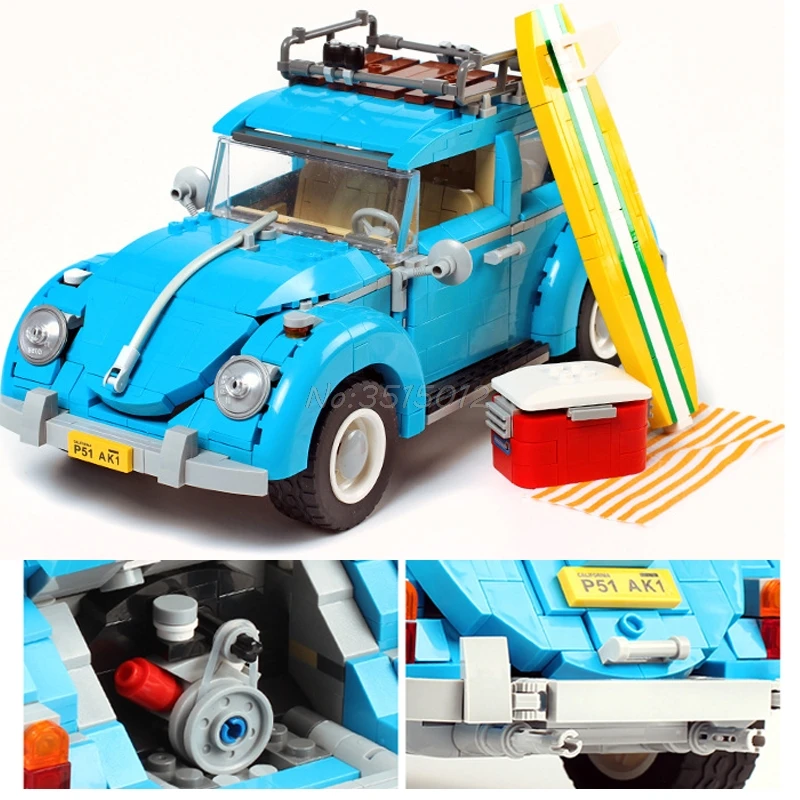 Продажа Creator Ретро игрушечный автомобиль Legoing Technic серия Cooper T1 Camper Van светильник набор совместимых Legoing автомобилей блоки детские игрушки для детей