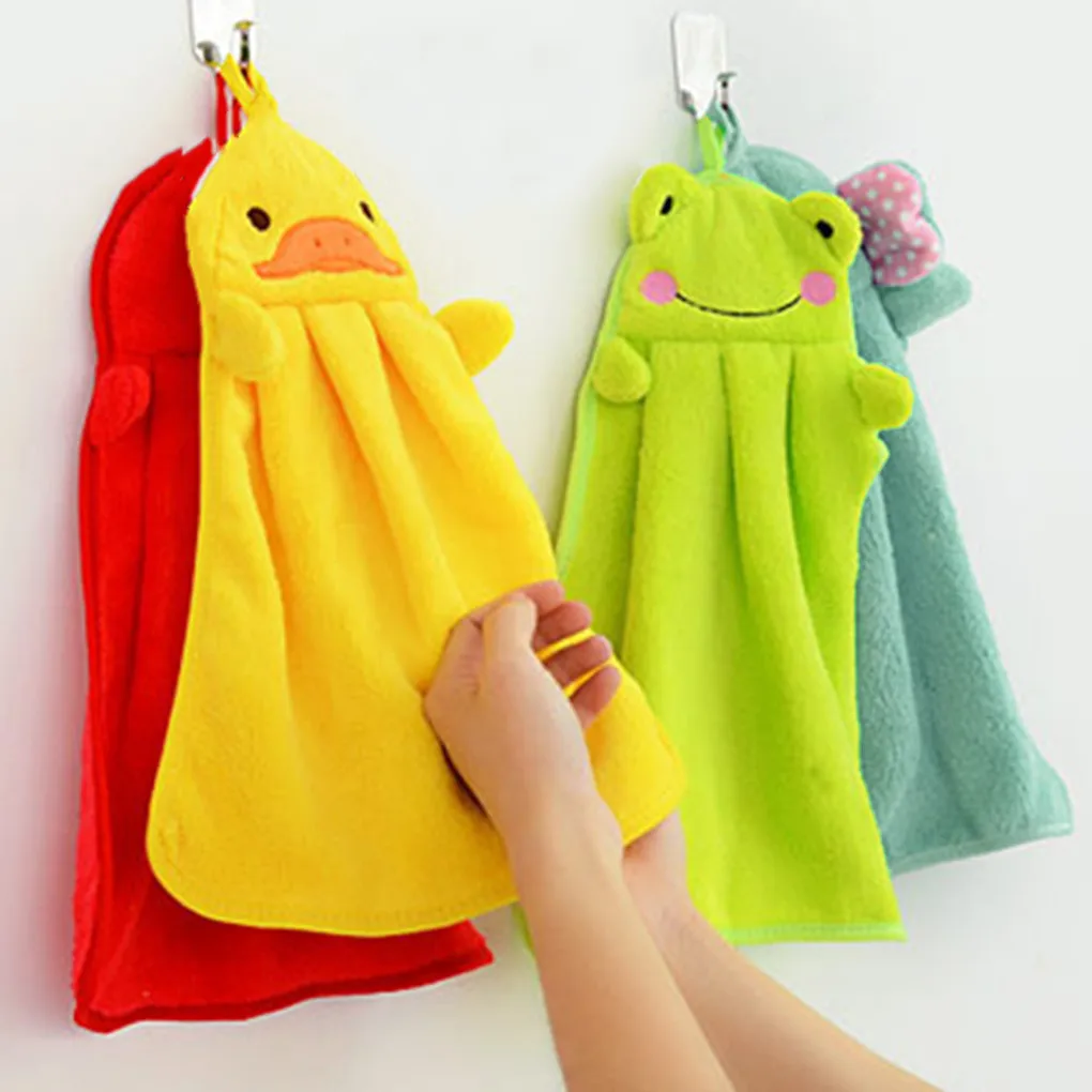

Soft Coral Velvet Cartoon Animal Towel Kitchen Hand Towels