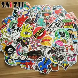 Saizhi 100 шт Классическая мода Стиль граффити наклейки для мотоциклов и чемодан cool автомобиль мультфильм игрушки наклейка на скейтборд SZ1837