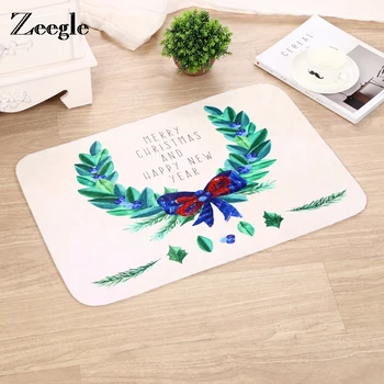 

Zeegle Merry Christmas Mat Entrance Door Mats Non-slip Kids Bedroom Area Rug Bedside Rug Foot Pad Absorbent Bath Mats Home Decor