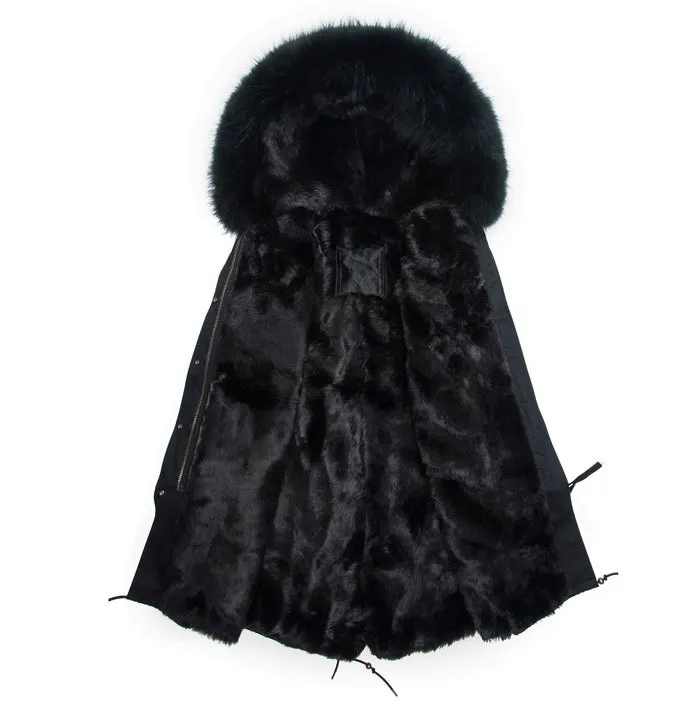 Men down long style black parka hooded real fur coat winter Male jacket free freight