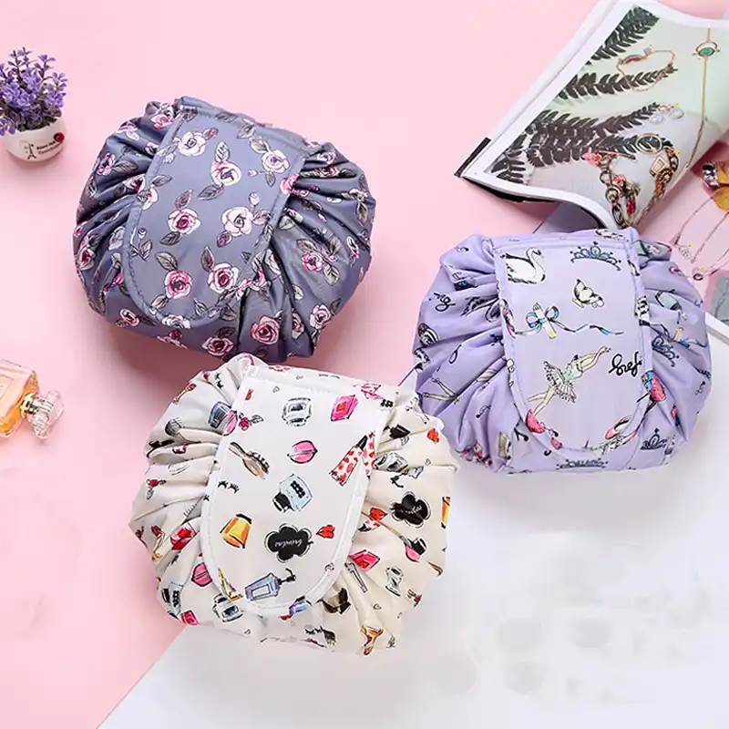 תוצאת תמונה עבור Women Drawstring Travel Cosmetic Bag Makeup Bag Organizer Make Cosmetic Bag Case Storage Pouch Toiletry Beauty Kit Box OC471"