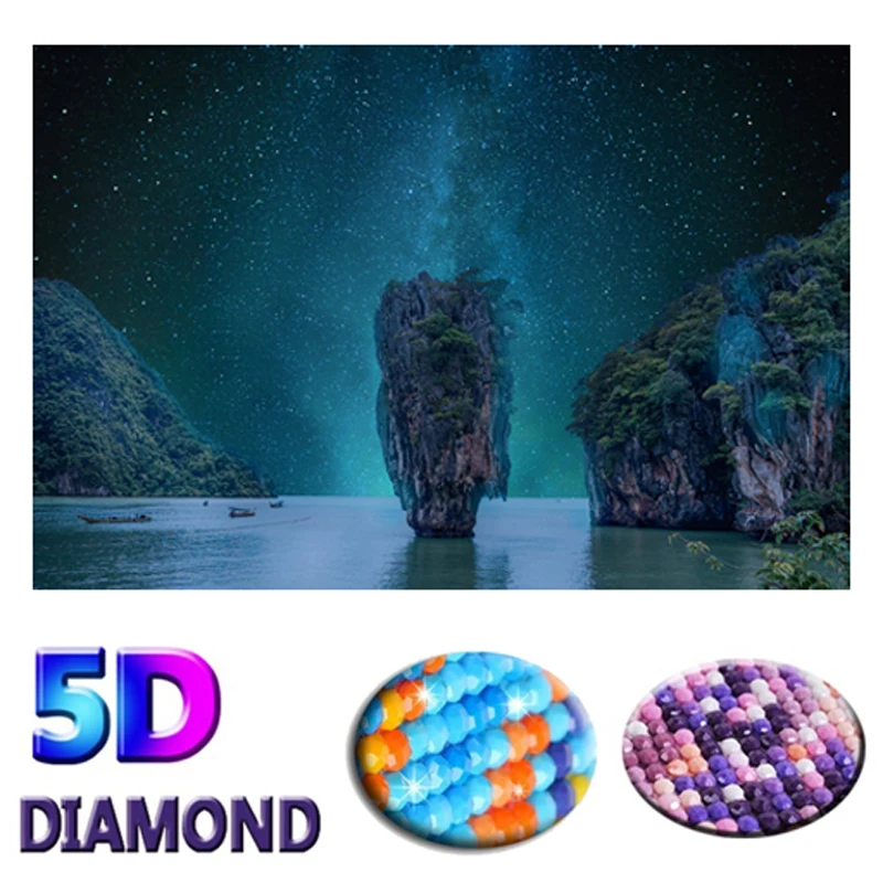 DIY 5D алмазная живопись морские пейзажи полимерная мозаика поезд вышивка