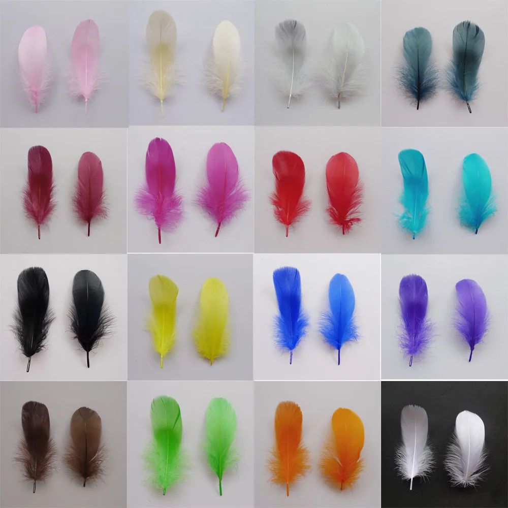 

Cheap 16 colors 20 pcs 12-20cm Floating plumes Goose Feathers for crafts DIY Earrings Jewelry hat Accessories decorations plumas