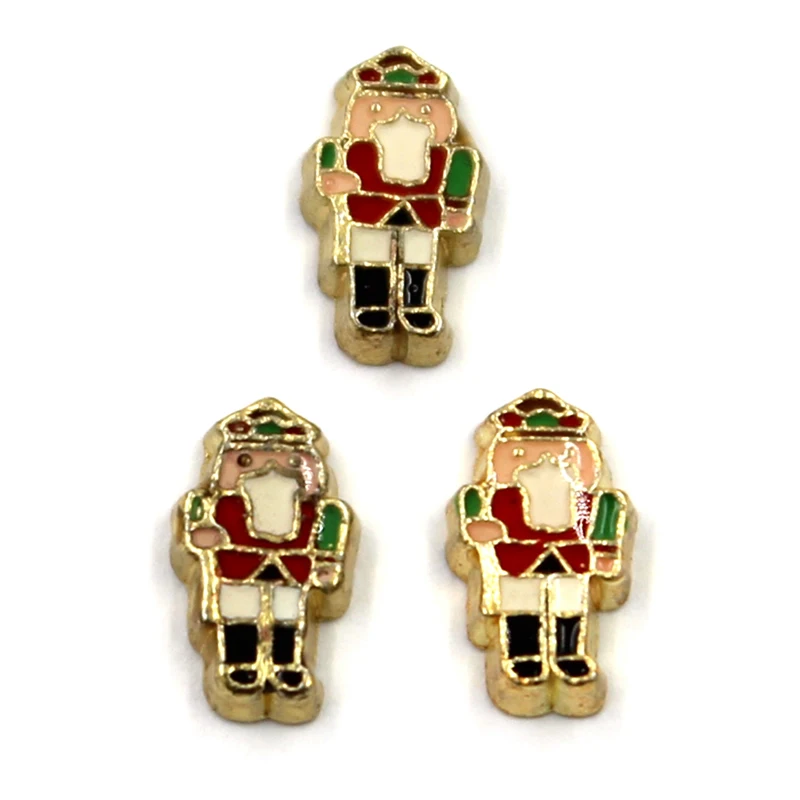 

20pcs/lot Diy Fashion Alloy Enamel Festive Nutcracker Charms For Floating Living Memory Locket