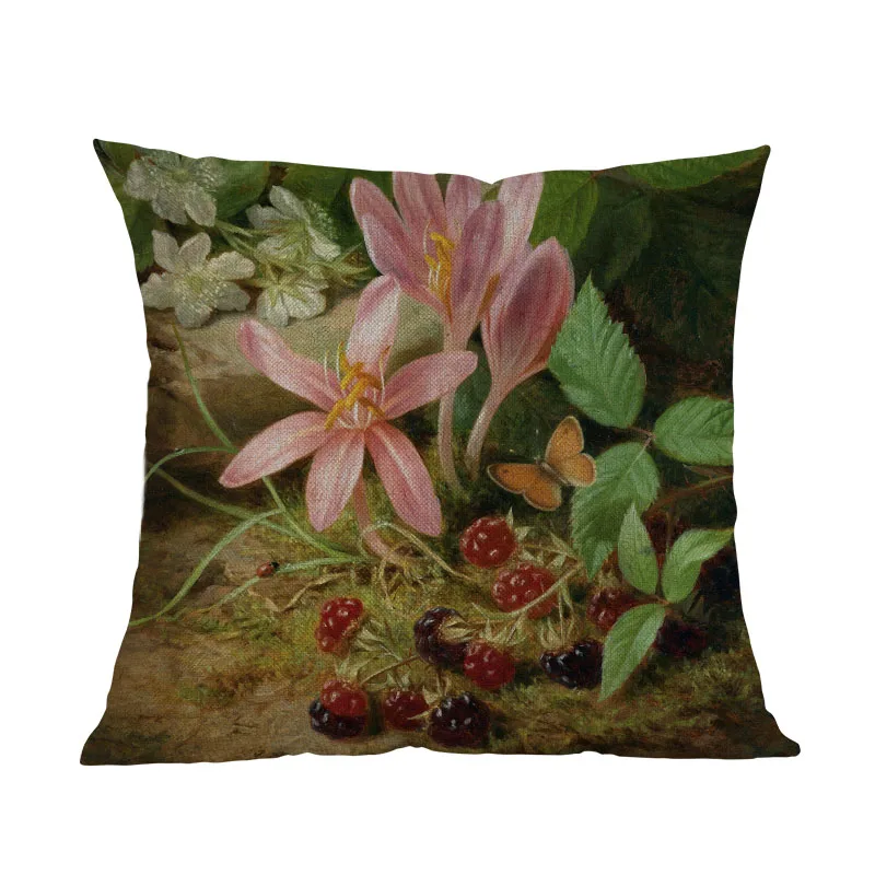 Картина маслом стиль Европейский цветок розы в стиле ретро винтажный цветочный элегантный бросок наволочка для дома декоративная подушка для дивана крышка