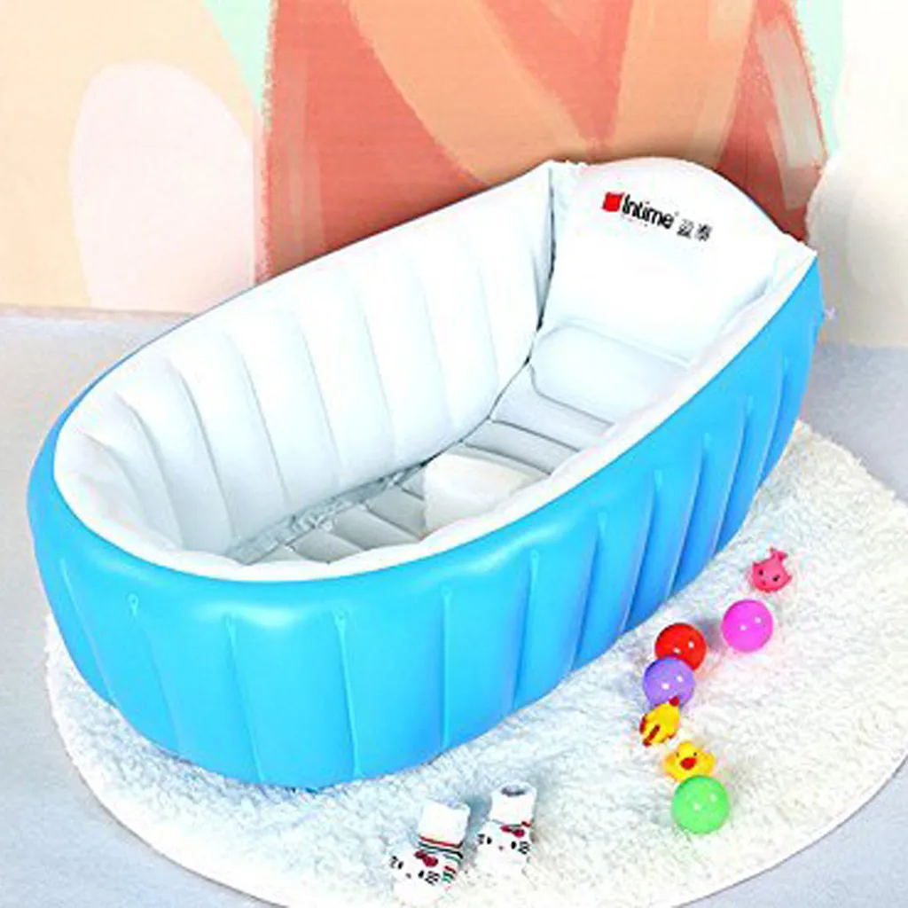 Baby Bath Tub Newborn Children Baby Inflatable Bathtub Anti Slippery Swimming Pool Foldable Baby Bathtub Children S Tap 2019 Elyseola