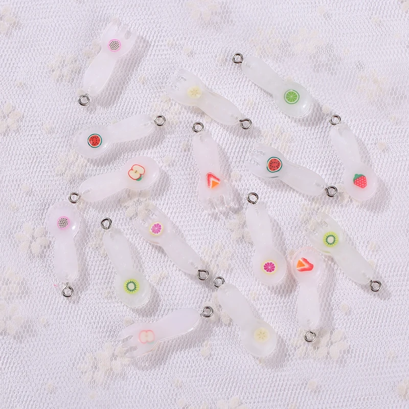 

20pcs resin spoon earring necklace charms very cute keychain pendant necklace pendant for DIY decoration