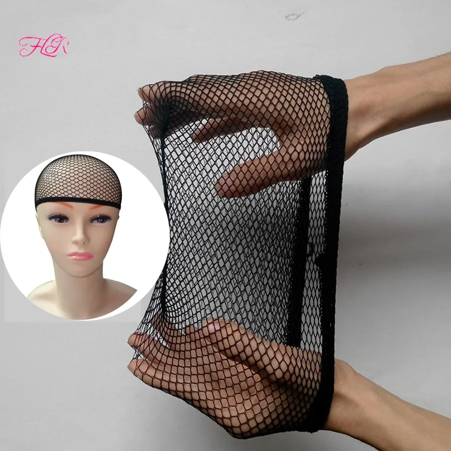 Fish Hairnets 6-500pcs Soft Wig Cap Black Hair Weaving Cap High Stretchable Elastic HairNets With Top Closed For Wig Making Caps