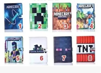

Case for Apple ipad mini4 Minecraft tablet PU leather Cover Flip stand shell coque para