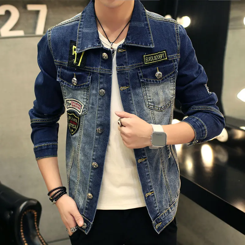 TIGER KNIFE 2017 font b Men s b font Denim Jacket high quality fashion font b