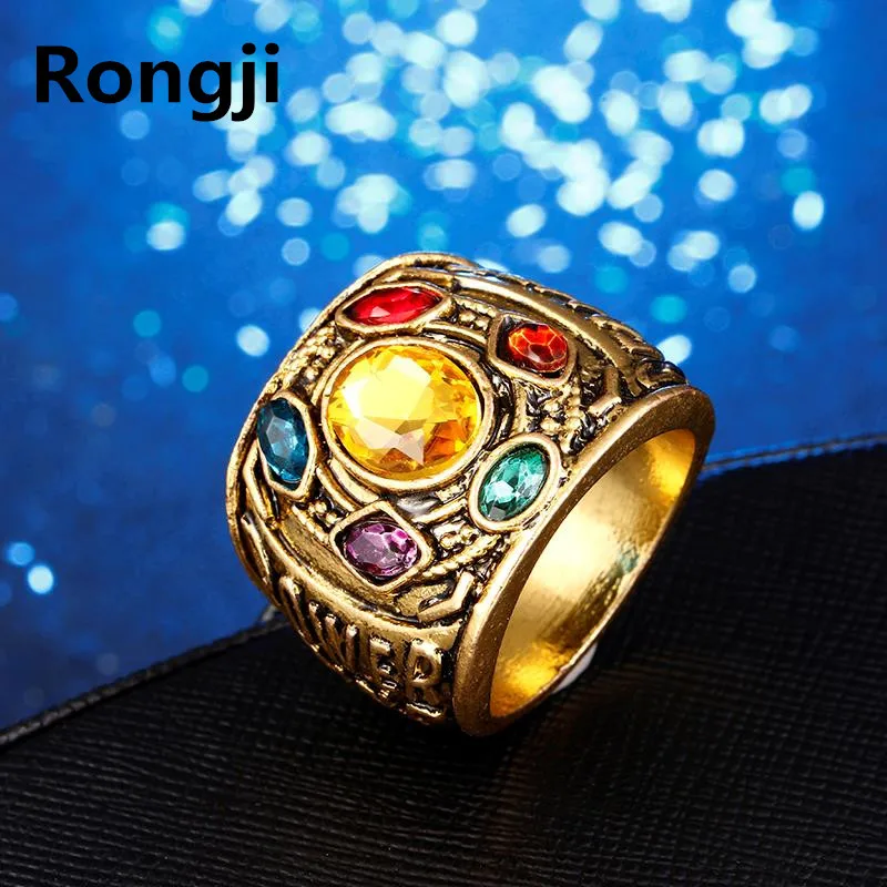 Дропшиппинг Marvel Мстители 4 танос кольца Железный человек Gauntlet bague homme anillos mujer женские ювелирные изделия с кристаллами