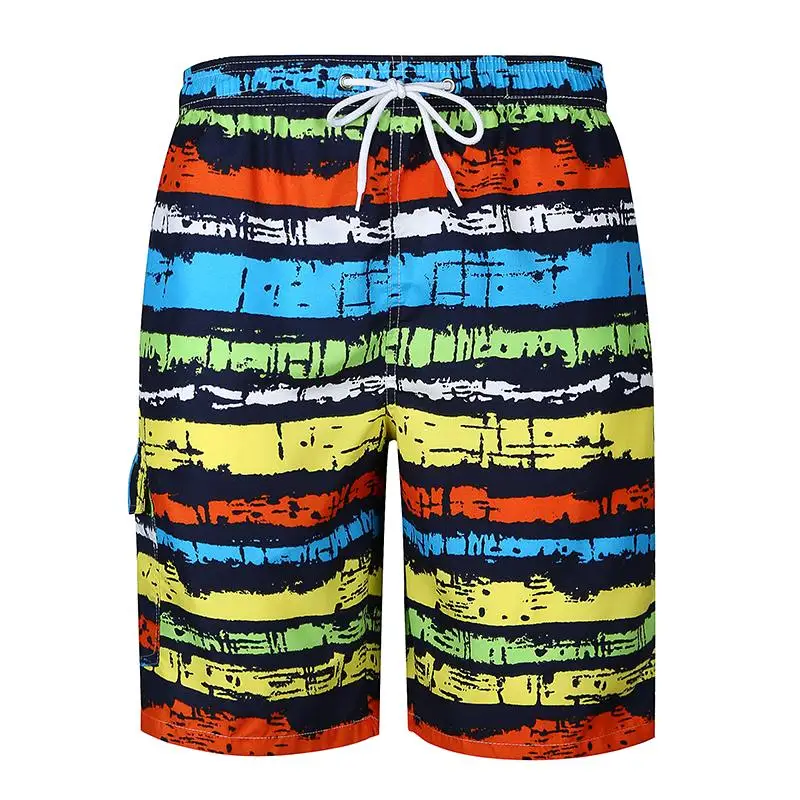

Casual Men's Shorts Loose Shorts Men Colorful Striped Beach Pants Fitness Clothing Summer