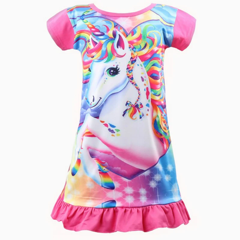 Short Sleeve Princess Unicorn Dress -Unicorn Fashion HTB1XWYcmmMmBKNjSZTEq6ysKpXaq