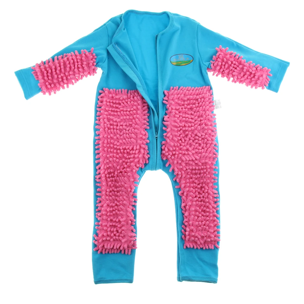 Baby Mop Romper For Boys Girls Clothes Long Sleeve Crawling Jumpsuit Infant Cleaning Mop Suit