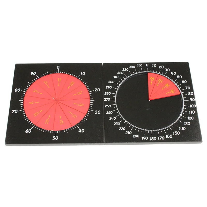  Montessori Teaching Material For Children Cut-Out Labeled Fraction Circles (11-20) With Centesimal  - 32895943175