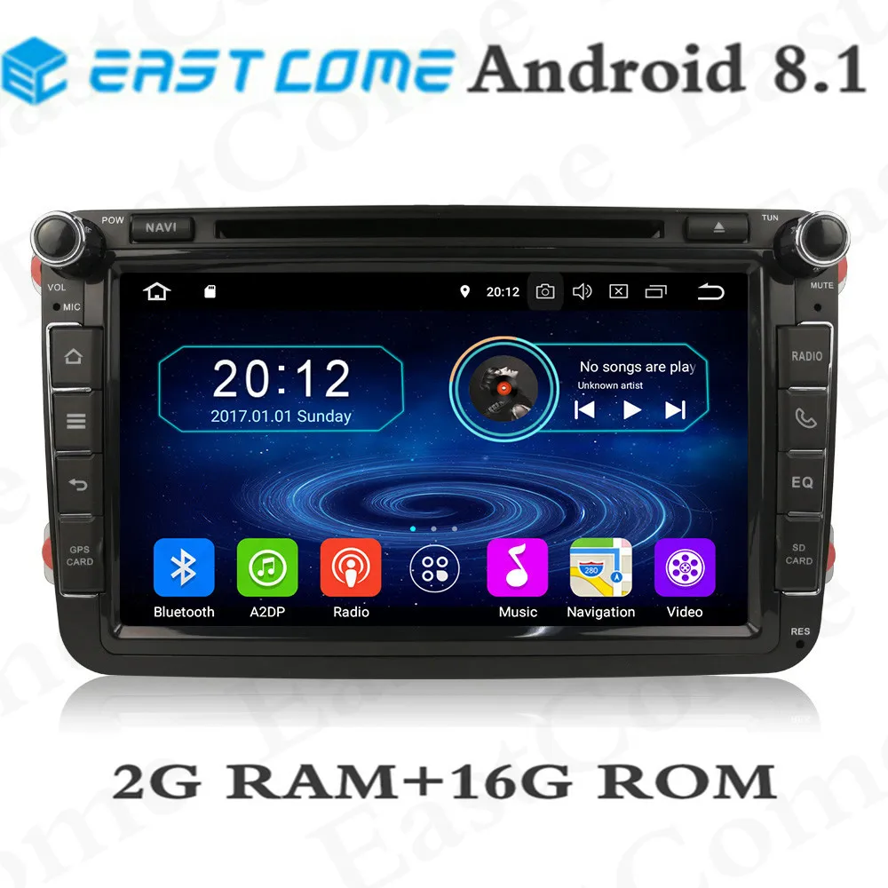 Excellent 8"Qusd Core Android 8.1 Car DVD GPS Radio for VW PASSAT CC Golf Tiguan Touran Polo EOS SEAT Altea Leon Skoda Fabia Patrick Car 10