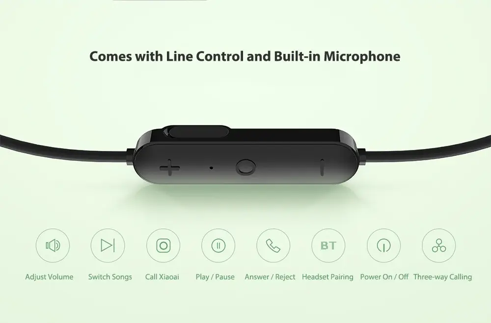 Xiaomi YDLYEJ03LM IPX4 Waterproof In-ear Sports Earphone Bluetooth Earbuds with Line Control Microphone Youth Edition- White