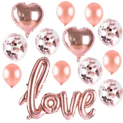 Последние Стиль Розовое золото холостяцвечерние воздушный шар с дизайном «любовь» письмо Фольга Воздушный шар вечерние свадебное