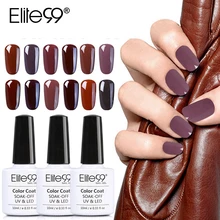 Elite99 10 мл кофейный коричневый Цветной Гель-лак для ногтей замачиваемый УФ элегантный Шоколадный коричневый лак для маникюра