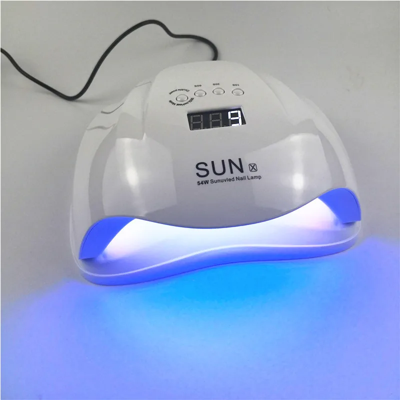 LED Nail Dryers Auto Sensing SUNX 54W Cure UV Lamp Machine LCD Time