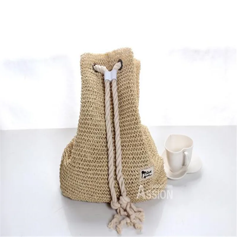 

Large capacity shoulder with straw bag summer female style beach beach holiday leisure comfortable student wind bag