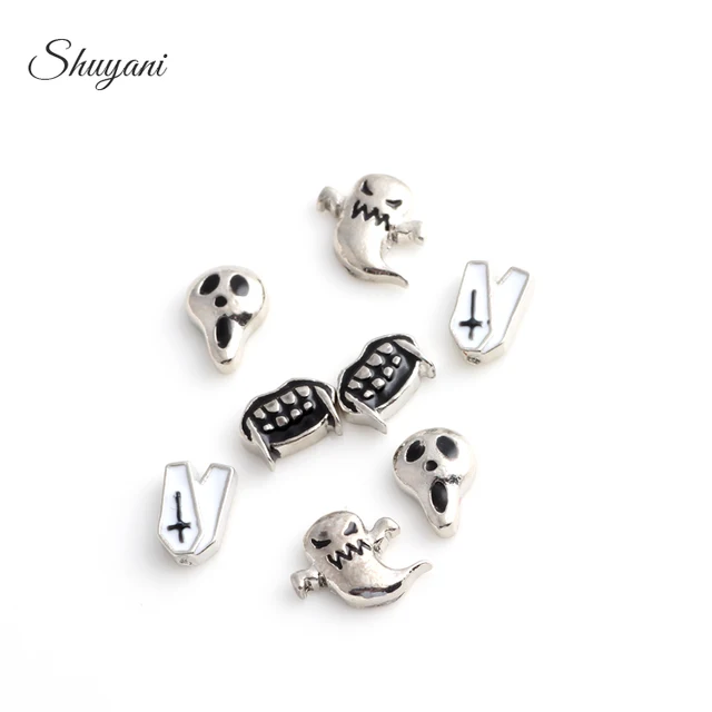 Aliexpresscom Buy Wholesale 100pcslot Mixed Silver Halloween Wholesale 100pcs Lot Mixed Silver Halloween Charms DIY Halloween Ghost Charm Floating Locket Charms 1178103 32450758852html