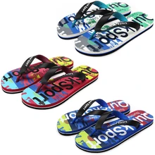 Мужские Вьетнамки; резиновые Вьетнамки; подошва EVA; камуфляжные сандалии для душа с буквенным принтом