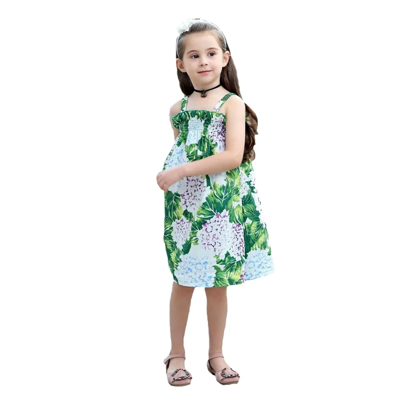 

2019 Girls Dresses Fashion Kids Dresses for Girl Bold-Shoulder Green Children Clothes Costume for Summer Holiday Party 1-9T