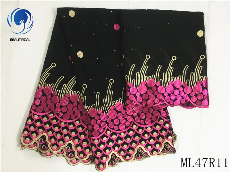 

BEAUTIFICAL Dry Lace 7 yards high quality African Embroidery Lace in Switzerland Cotton Lace Voile ML47R11