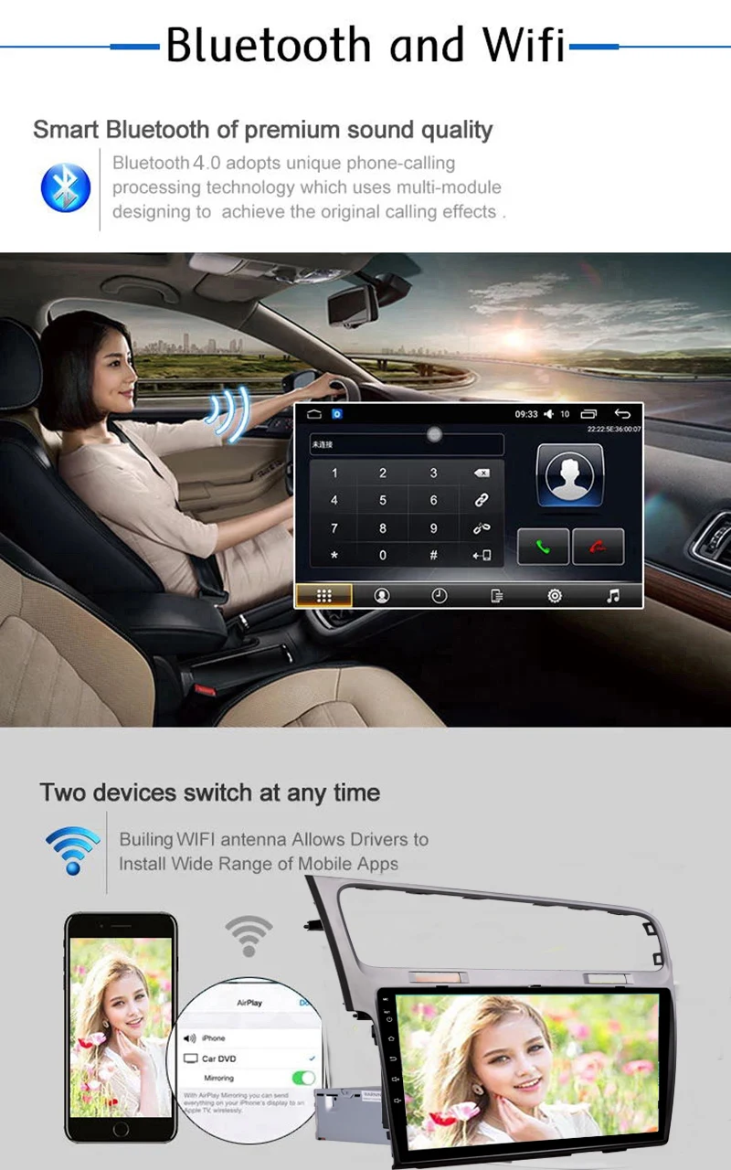 Sale Android 8.0 Car GPS 1 Din 10.1 Inch Touch Screen Car DVD Radio Multimedia Player For Volkswagen Golf 7 2013-2015 2 Sale Android 8.0 Car GPS 1 Din 10.1 Inch Touch Screen Car DVD Radio Multimedia Player For Volkswagen Golf 7 2013-2015 2
