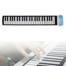 Kids 49 Keys Electronic Piano Silicone Flexible Hand Roll Up Piano Soft Electronic Keyboard