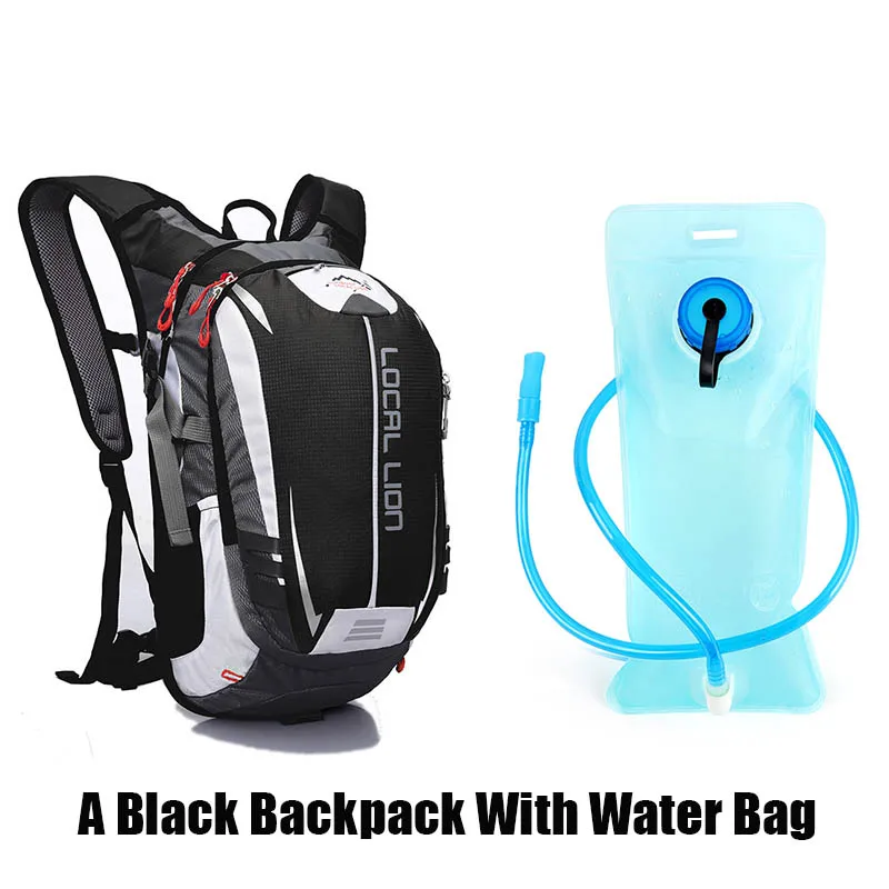 Местный лев 18л водонепроницаемый велосипедный Рюкзак дышащий велосипедный рюкзак сумка для езды на велосипеде уличный спортивный рюкзак без сумки для воды 4 цвета - Цвет: Blk with water bag