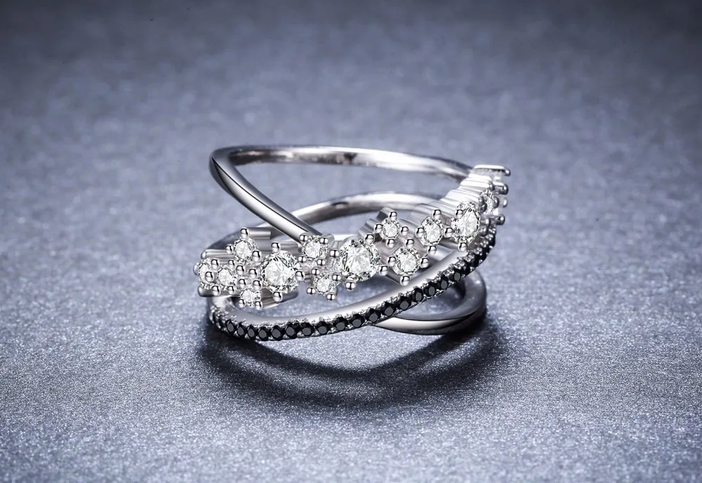 Новинка, романтическое 925 пробы Серебряное ювелирное изделие для помолвки, черная шпинель, обручальное кольцо для женщин, Anillos Mujer G075