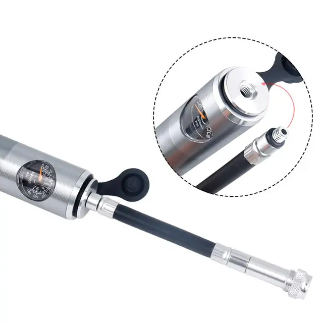 Mountain Road Bicycle Pump Aluminum Alloy Mini Portable With Air Pressure Gauge Us French Valve Mountain Road Bicycle Pump Aluminum Alloy Mini Portable With Air Pressure Gauge Us French Valve