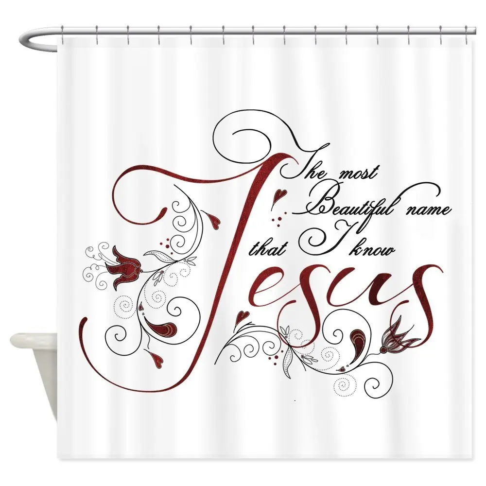 

Beautiful Name Of Jesus - Decorative Fabric Shower Curtain (69"x70")