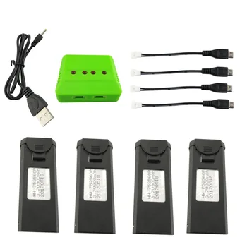 

4PCS 3.7V 900mah lithium battery with 4-in-1 charger for XS809 XS809HC XS809HW XS809W folding quadcopter spare parts