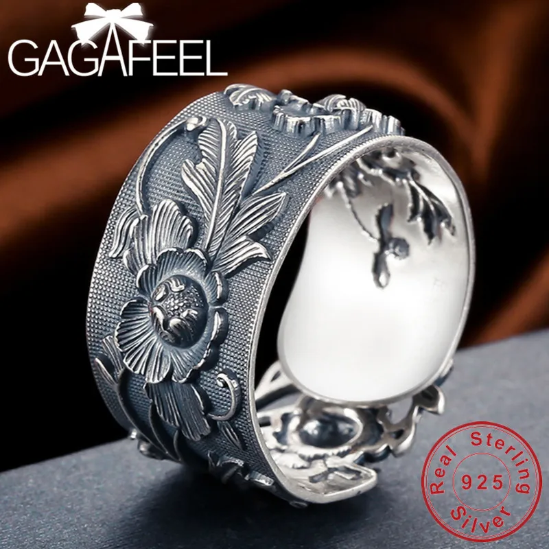 GAGAFEEL Настоящее серебро 990 пробы, кольца с цветами, изысканное ювелирное изделие для женщин, лучший подарок на Рождество