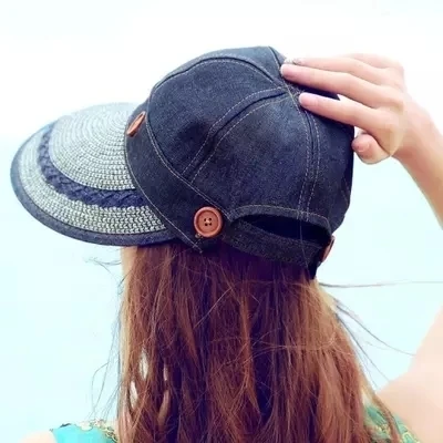 Sun Hat Ladies Wide Brim Straw Women Wide Large Brim Floppy Summer Beach A Sun Hat Straw Hat Button Cap Summer Hats For Women