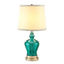 Море Романтический Простой Синий Стекло ткань E27 диммер настольная лампа для свадьбы деко Гостиная Спальня H 56 см 1335