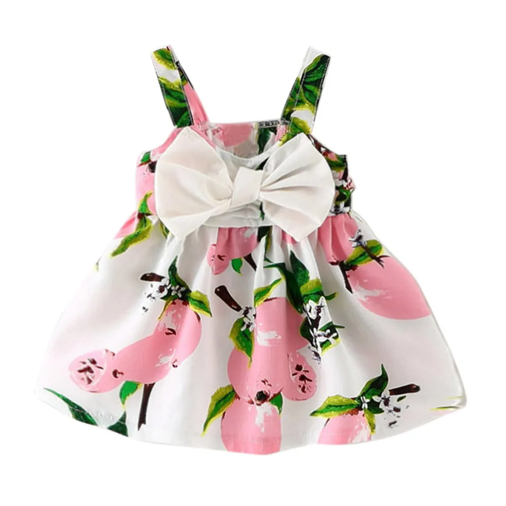 

Summer Dress Baby Girl Clothes Lemon Printed Infant Outfit Sleeveless Princess Dress Girls Party Dress Baby Kids Clothes #811